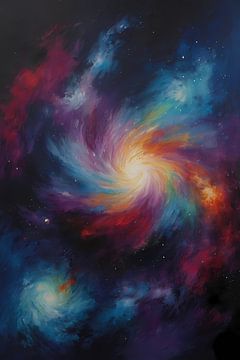 Kosmischer Strudel aus leuchtenden Farben von De Muurdecoratie