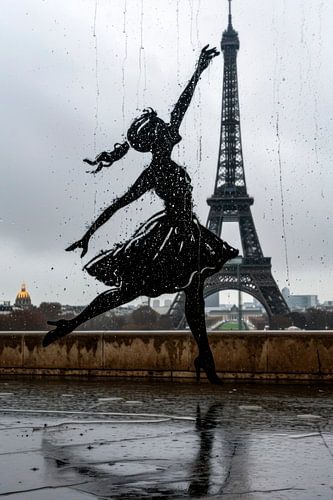 Danseres Parijs - Romantische Street Art
