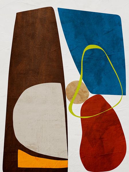 Colourful geometric organic abstract art by Online Arts
