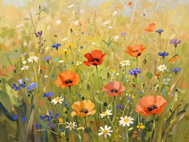 Wildflower meadow – An impressionist landscape by Kristin M