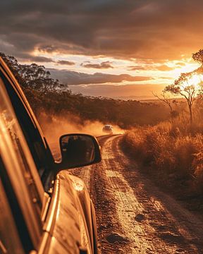 Zonsopgang in de outback van fernlichtsicht