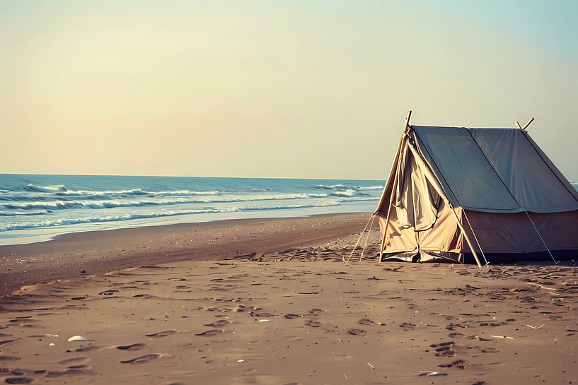 Strandzelt am menschenleeren Strand von Art & Soul Creations