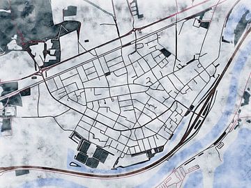 Map of Rheden with the style 'White Winter' by Maporia