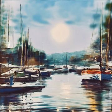 Schilderijen van boten van Samir Becic
