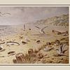 Schoolplaat M.A.  Koekkoek - "Aan het strand" van Anita Meis