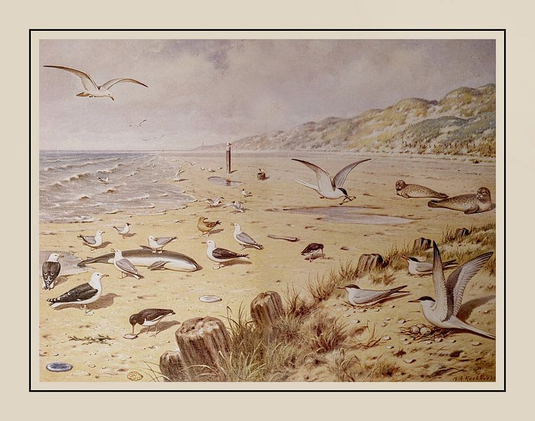 Schoolplate M.A. Koekkoek - "At the beach" by Anita Meis