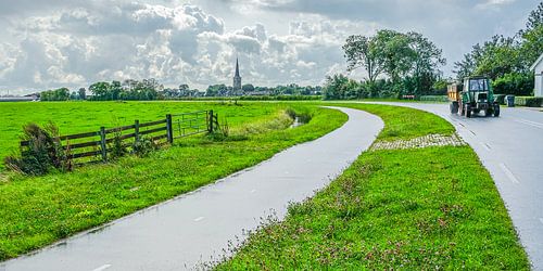 Landschap bij Tzum, Friesland, Nederland.