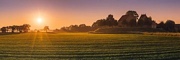Panorama of a sunrise in Ezinge by Henk Meijer Photography