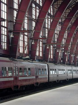 Antwerp station - Rhythm in burgundy red