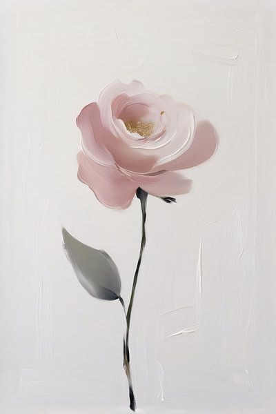 Abstract pink flower painting by Art & Soul Creations
