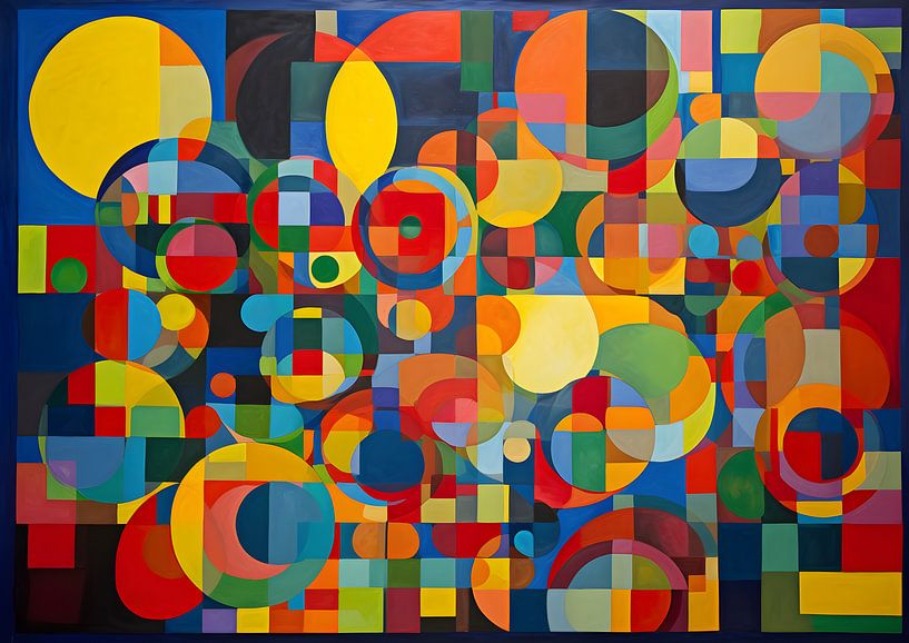 Geometrisch abstract cirkels en vierkanten van Jan Bechtum