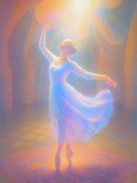 Halo Pointe : l'élégance d'un ballet éthéré en mouvement par A.D. Digital ART