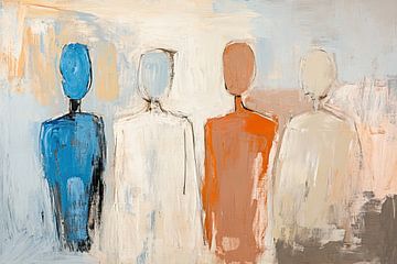 Abstracte Mensen Kleuren van Kunst Kriebels