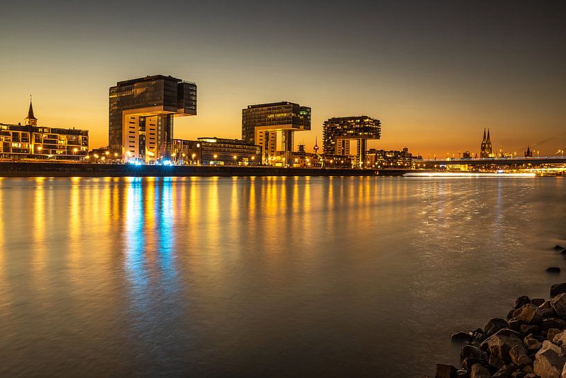 Cologne skyline sunset by Frank Herrmann