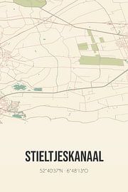 Vintage map of Stieltjeskanaal (Drenthe) by Prints of Place