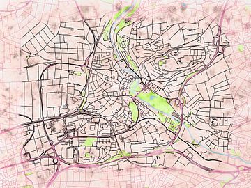 Kaart van Waiblingen in de stijl 'Soothing Spring' van Maporia