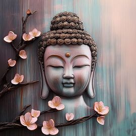 Buddha Porträt im Japandi Stil von Wilma Mesman