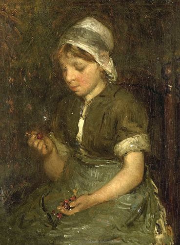 Meisje met kersen, Bernardus Johannes Blommers
