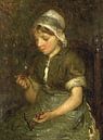 Meisje met kersen, Bernardus Johannes Blommers van Meesterlijcke Meesters thumbnail