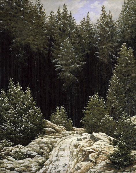 Caspar David Friedrich,Early snow weather forecast by finemasterpiece