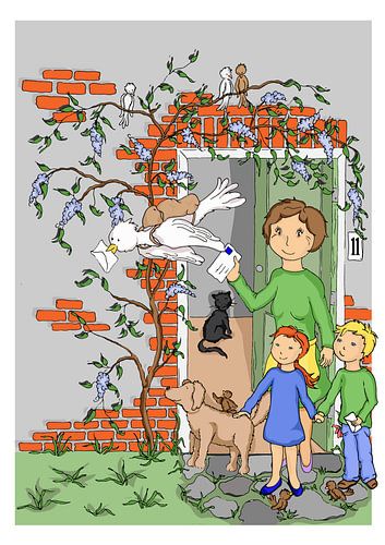 Mama met kinderen post