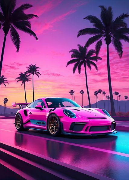 Porsche GT3  Vaporwave by Vicky Hanggara