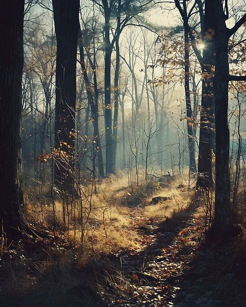 Wandeling in het bos van fernlichtsicht