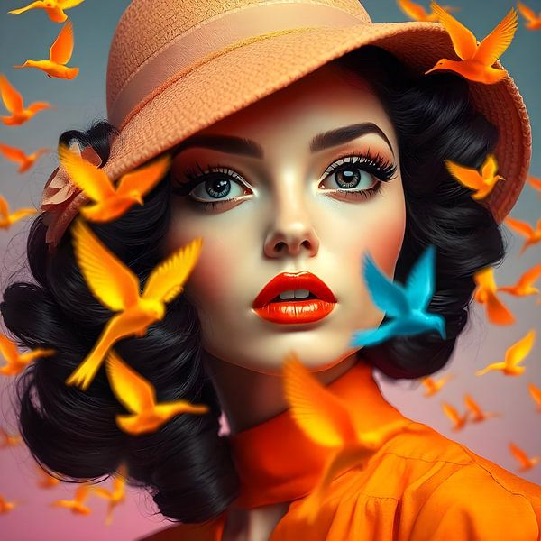 woman - modern orange van TW living