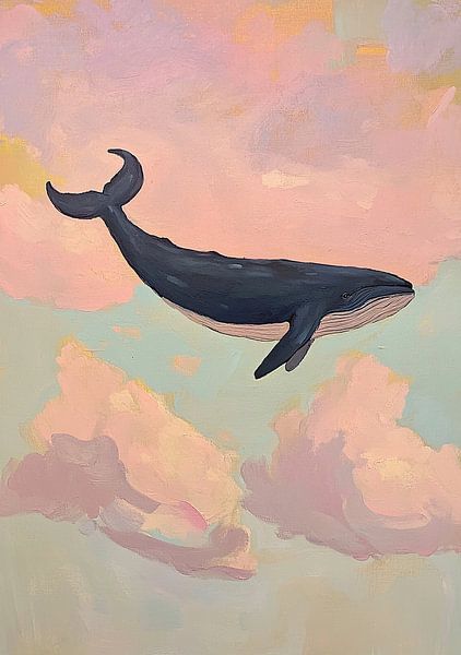 Baleine Nuages Preppy Rosa par Niklas Maximilian