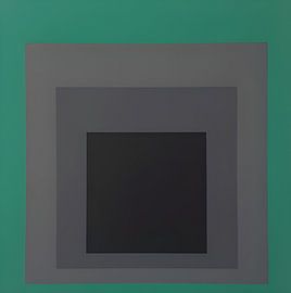 Josef Albers - Hommage an das Quadrat, grün, grau, schwarz von Vivanne