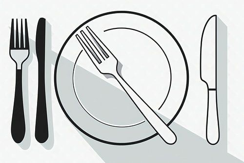 Messer & Gabel - Vector Art von Wandbilder-Shop