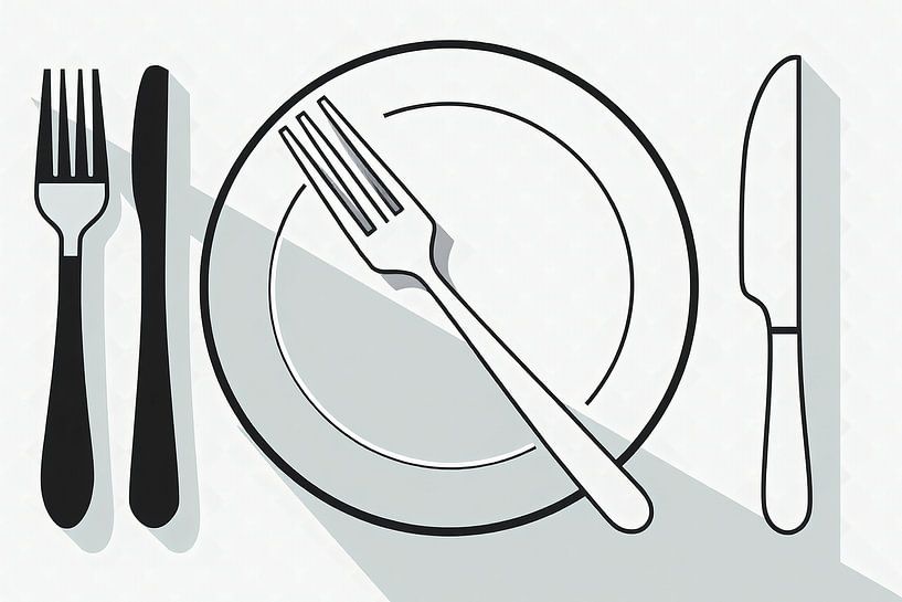 Knife &amp; fork - Vector Art by Wandbilder-Shop