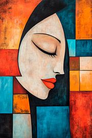 Feminine Ruhe in Farbblocks – Modern von Poster Art Shop