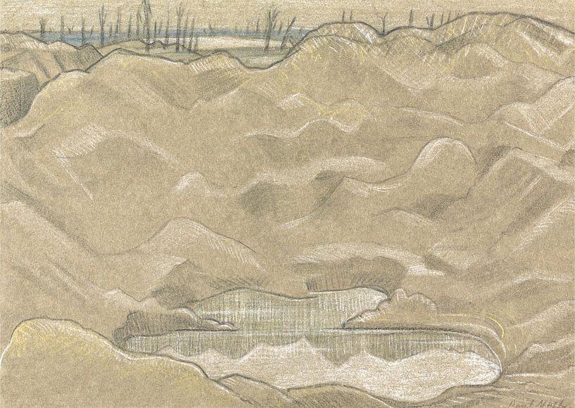A shell crater, Paul Nash - 1918 by Het Archief