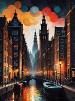 Schemer over de Grachten van Amsterdam