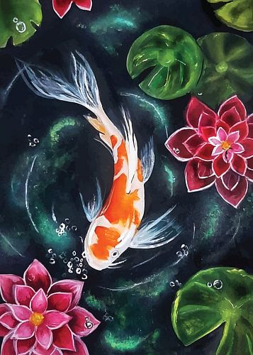 Gelassener Koi-Teich
