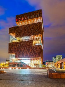 Museum aan de Strom in Antwerpen bei Nacht von Werner Dieterich