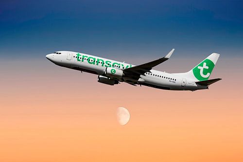 Boeing 737-800, Transavia PH-HSC, take off Schiphol