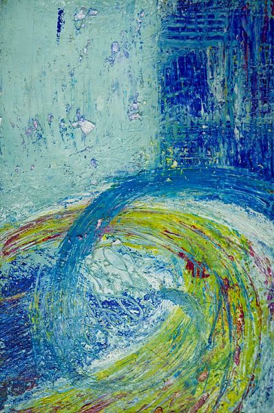 Vague abstraite bleue et jaune par Iris Holzer Richardson