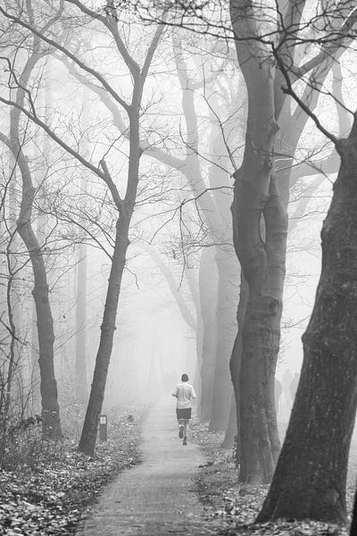 Hardloper in het bos van Peter Haastrecht, van