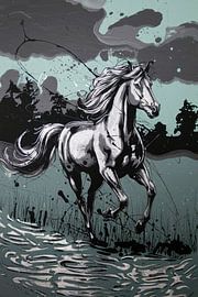 Dynamic horse in artistic style by Imperial Art House
