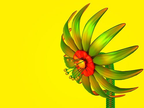 Digitale bloem in glas