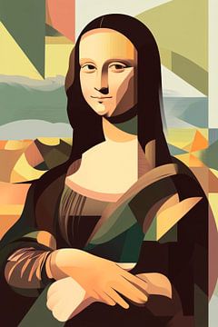 Moderne Mona Lisa in kleuren van Poster Art Shop