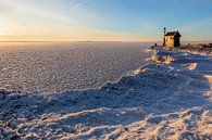 Nebelhornhafen Volendam im Winter von Johan Zwarthoed Miniaturansicht