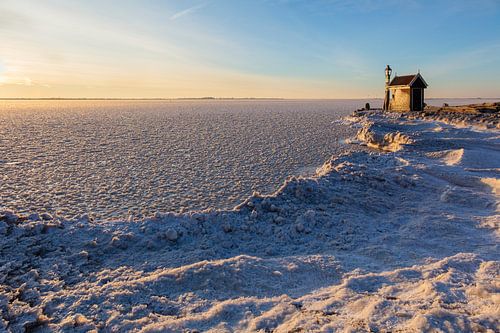 Misthoorn haven Volendam in winter