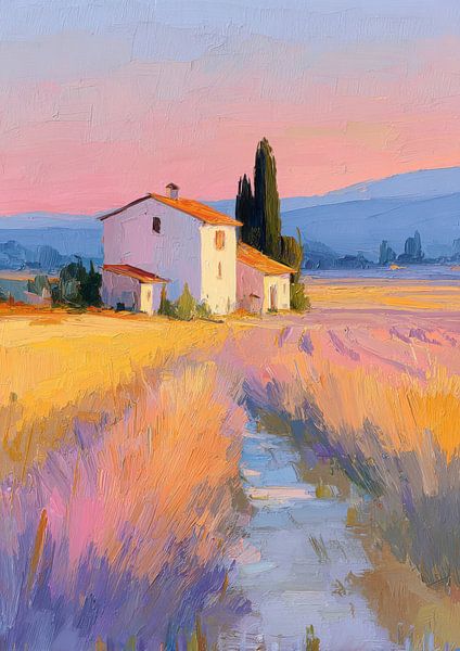 Provence Huis Lavendel Impressionisme van Niklas Maximilian