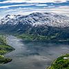 Weites Panorama Berg Hoven, Norwegen von Rietje Bulthuis