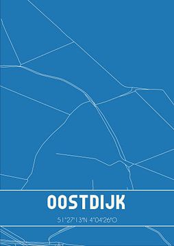 Blaupause | Karte | Oostdijk (Zeeland) von Rezona