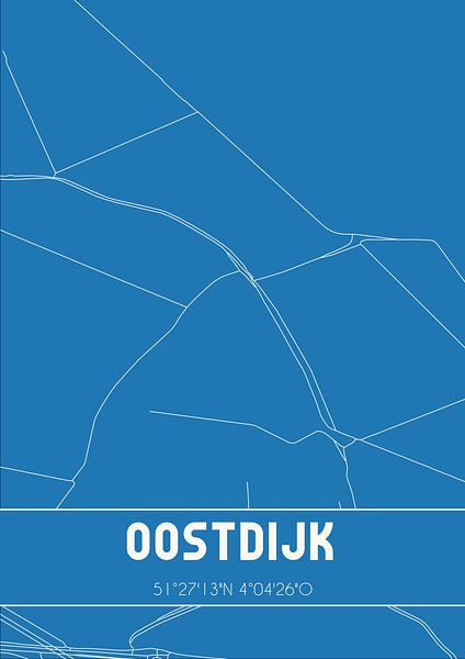 Blueprint | Map | Oostdijk (Zeeland) by Prints of Place