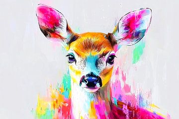 Kleurrijk hert in digitale stijl van Art & Soul Creations
